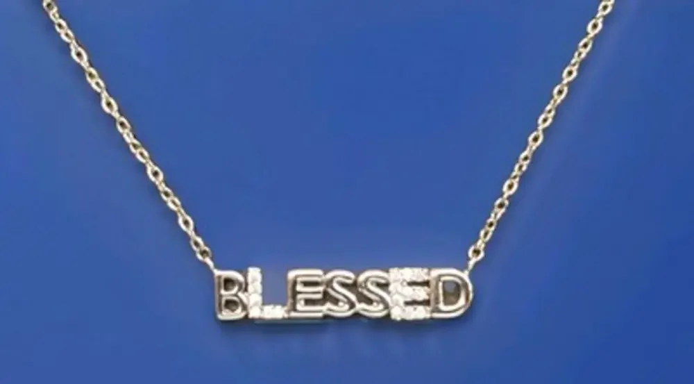 Secret Box BLESSED CZ Silver Dipped Necklace - Picture 3 of 3